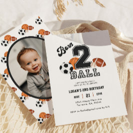 Convite Nascer 2 Ball Sport Themed Boy Photo