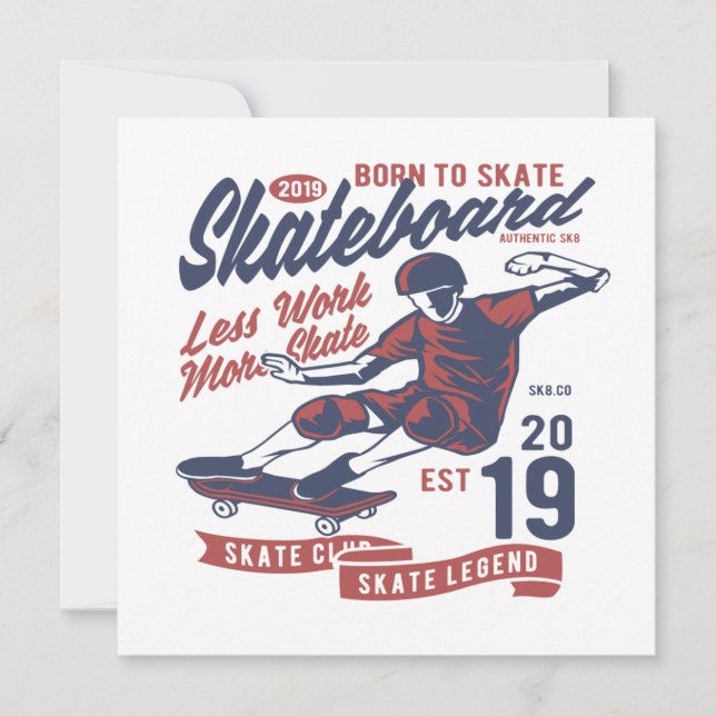 Convite Nascer do clube de skate para skate (Frente)