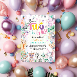 Convite Nascer Dois São Animais De Safari Tropical Selvage