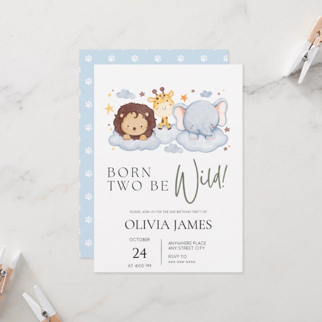 Convite Nascer dois: segundo aniversário selvagem (Frente/Verso In Situ)