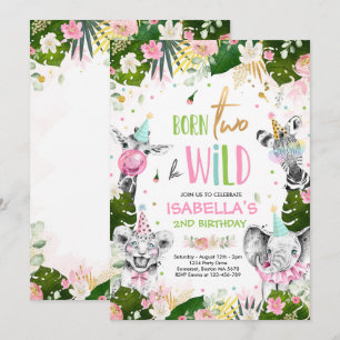 Convite Nascer Dois Ser Festa De Animais Safari De Nascime