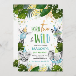 Convite Nascer Dois Ser Festa De Animais Safari De Nascime