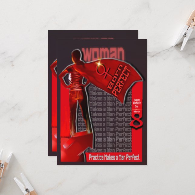 Convite Nascer feminino perfeito: Feliz Dia das Mulheres 8 (Frente/Verso In Situ)