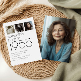 Convite Nascer moderno em 1955 Festa de aniversário de 4 f