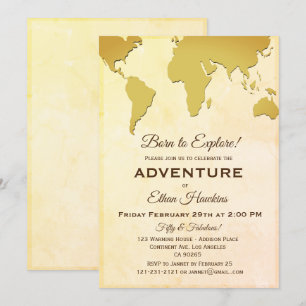 Convite Nascer para explorar a adventure Birthday World