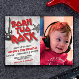 Convite Nasceu Duas Rochas com Paisagem de Foto