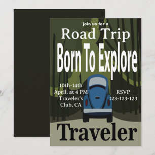 Convite Nascido Para Explorar Viagem De Carro