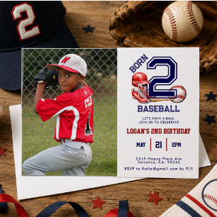 Convite Nascido para o Beisebol Tema Esportivo para o 2º
