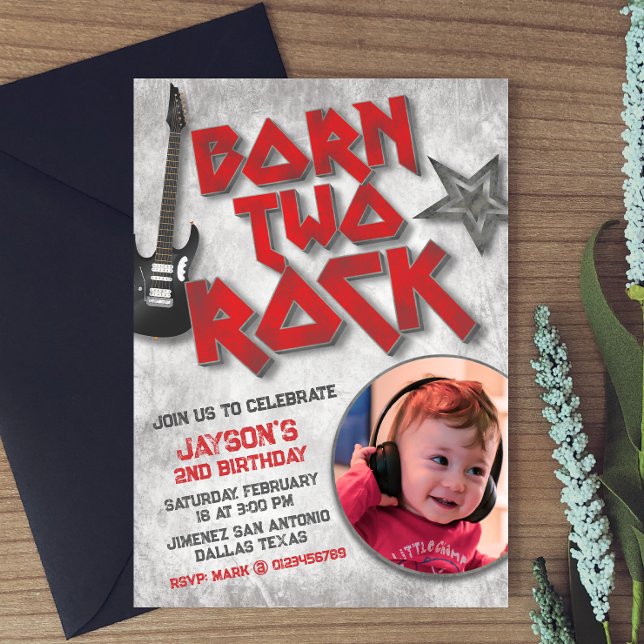 Convite Nascido para o Rock com Imagem (Criador carregado)