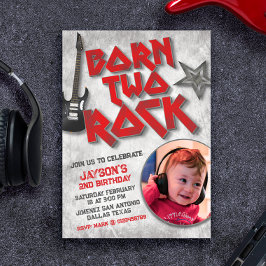 Convite Nascido para Rock com Imagem