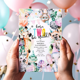 Convite Nascido para Ser Selvagem! Animais de Safari Legal