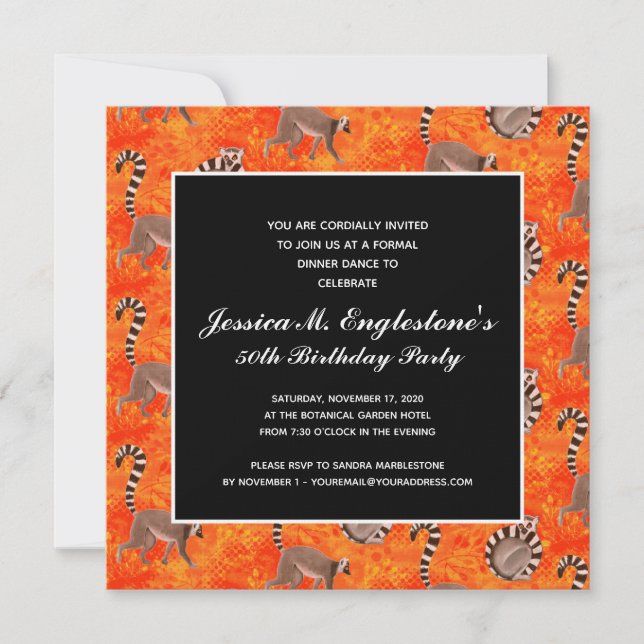 Convite Nascimento da Natureza do Limur de Malha-Anel em M (Frente)