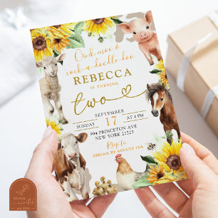 Convite Nascimento de Crianças de Verão de Sunflower Farm