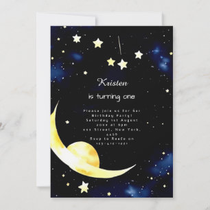 Convite Nascimento de Stardust Personalizado Celestial