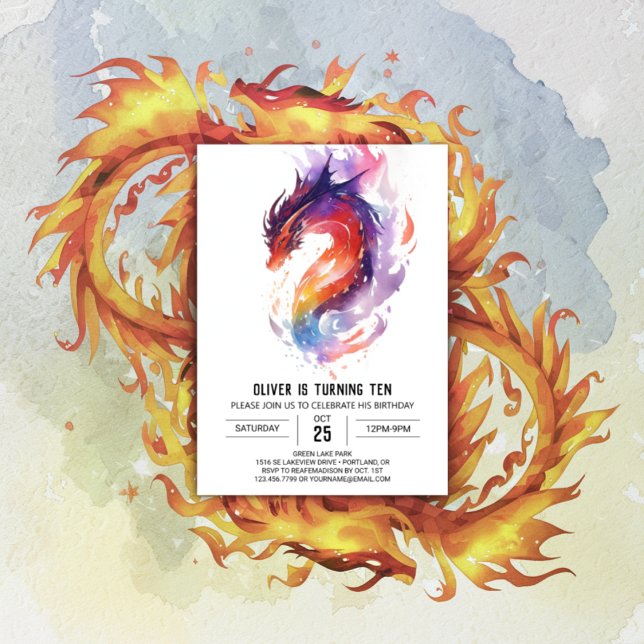 Convite Nascimento do Dragão de Crianças Personalizadas Mí (Criador carregado)