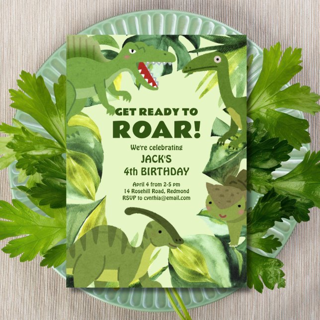 Convite Nascimento dos Dinossauros em Raça (Criador carregado)