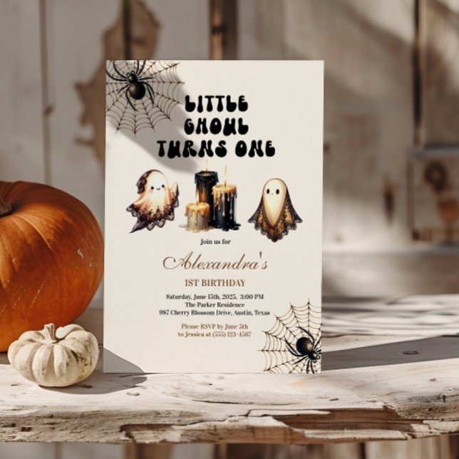 Convite Nascimento neutro de pequeno ghoul (Criador carregado)