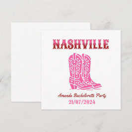 Convite nashville bachelorette party pink cowgirl