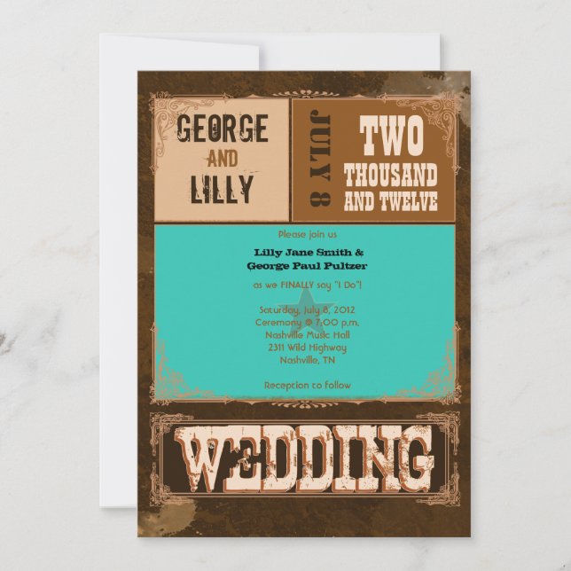 Convite Nashville convida:  Turquesa (Frente)