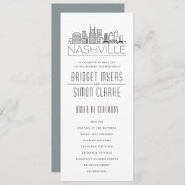 Convite Nashville Estilizou Skyline | Programa Casamento