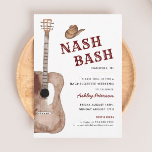 Convite Nashville Nash Festa de solteira Nash Bash
