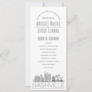 Convite Nashville Programa de Casamento por Deco Moderno