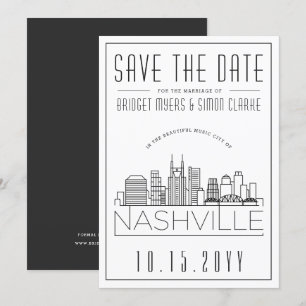 Convite Nashville que Wedding economias estilizados da