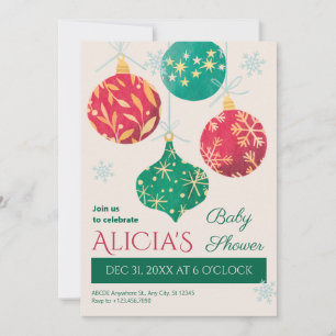 Convite Natais vintages chá de fraldas