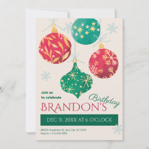 Convite Natais vintages de aniversário