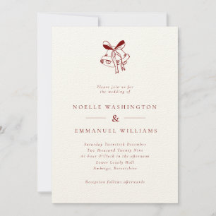 Convite Natais vintages Minimalistas Bells Casamento Verme