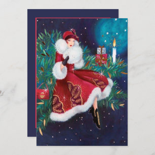 Convite natais vintages retrorreflectores art deco adicion