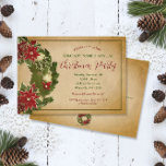 Convite Natais vintages Wreath na Parte Bergaminho<br><div class="desc">Esta elegante design de vintagem apresenta uma coroa de Natal com pontos em fundo falso kraft/papel pergaminho. Clique no botão personalizar para obter mais flexibilidade na modificação do texto e dos gráficos! No nosso compro, estão disponíveis variantes desta design, bem como produtos de coordenação, zazzle.com/store/doodlelulu. Entre em contato conosco se...</div>