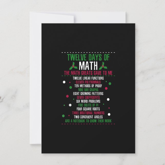 Convite Natal 12 dias de matemática (Frente)