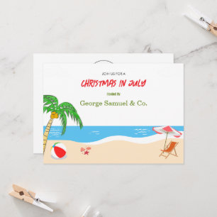 Convite Natal à Beira Mar em Julho com Nome Personalizado