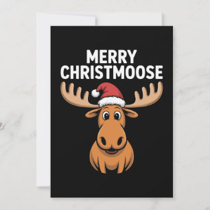 Convite Natal Alegre Christmoose Rena Alce Chapéu de Papai