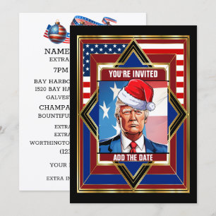 Convite Natal Americano Patriótico Deco