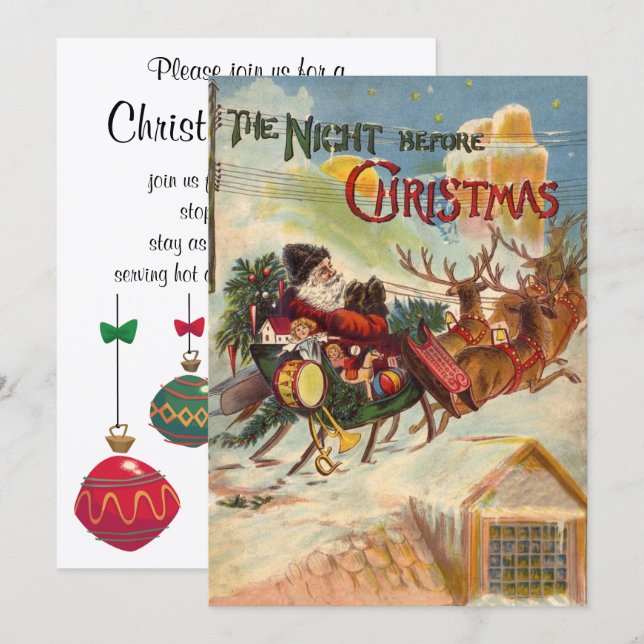 Convite Natal Antigo, A Noite Antes do Natal (Frente/Verso)