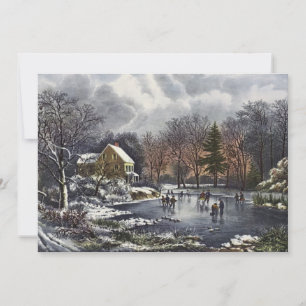Convite Natal Antigo, Patinadores no Início do Inverno em 