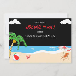 Convite Natal ao lado do mar em julho Nome personalizado L