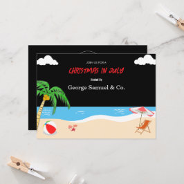 Convite Natal ao lado do mar em julho Nome personalizado L