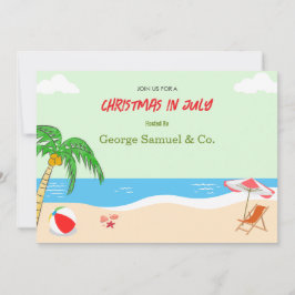 Convite Natal ao lado do mar em julho Nome personalizado L