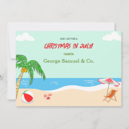 Convite Natal ao lado do mar em julho Nome personalizado L