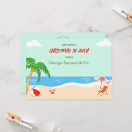 Convite Natal ao lado do mar em julho Nome personalizado L
