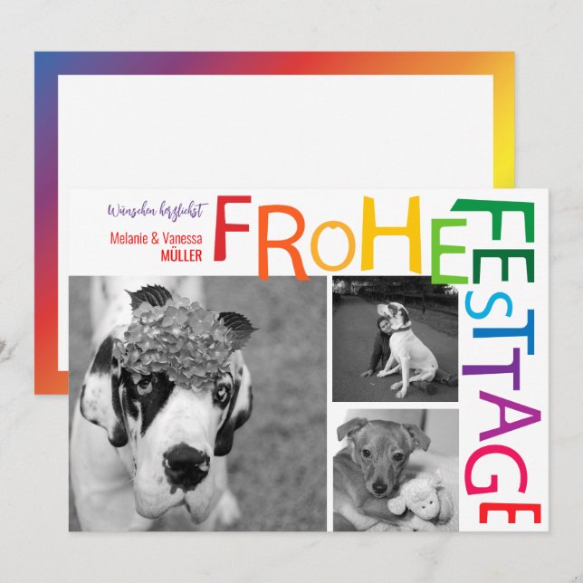 Convite Natal Arco-íris  (Frente/Verso)