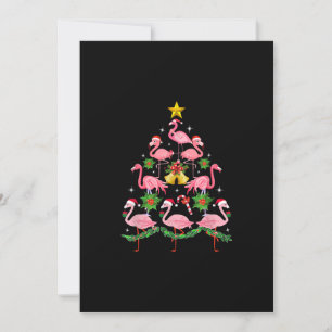 Convite Natal - Árvore de Natal de Flamingo Fofo