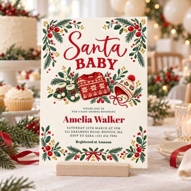 Convite Natal Bébé Festa de Natal Folclore Chá de Bebê (Criador carregado)