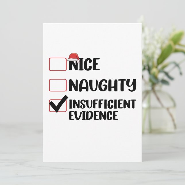 Convite Natal Bonito Travesso Evidências Insuficientes  (Em pé/Frente)