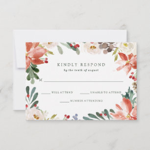 Convite Natal Botânico Casamento Floral de Férias