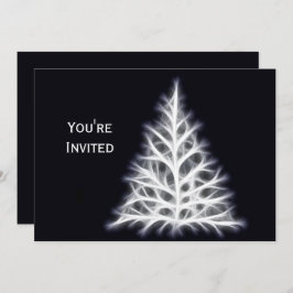 Convite Natal branco de árvore Natal gráfico