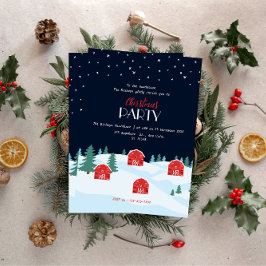 Convite Natal Branco Russo